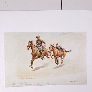 Frederic Remington Riderless Horse Canvas Print 12x9 Tan